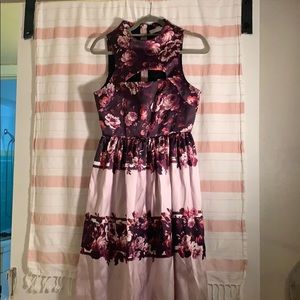 Floral midi violet dress